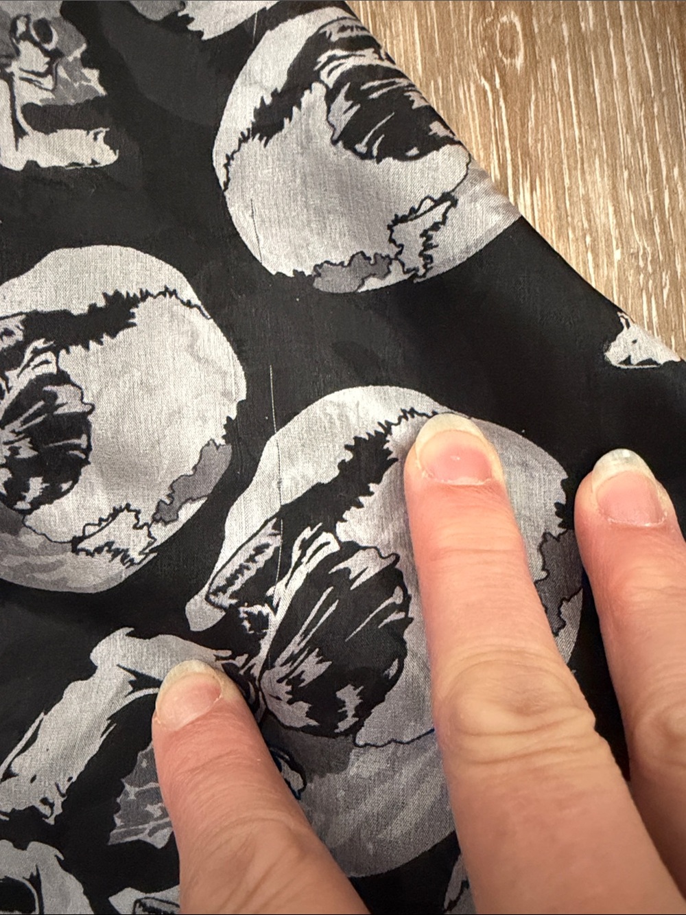 Large Scarf Black White Skull Camouflage Halloween Goth Punk Rock Semi Sheer - Picture 7 of 10